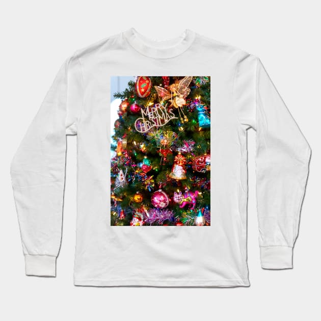 Merry Christmas Decorated tree Long Sleeve T-Shirt by photogarry